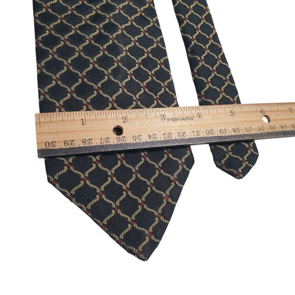 Vintage Tie Guy Geometric Pattern Men Polyester Necktie Office Dad Work Gift - Picture 3 of 5